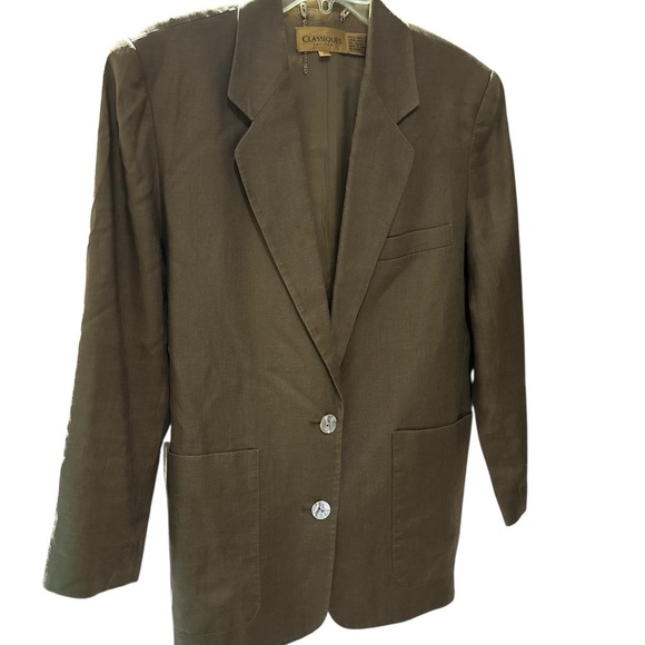Elegant Olive Blazer with Button Closure - Picture 1 of 3